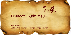 Trummer György névjegykártya